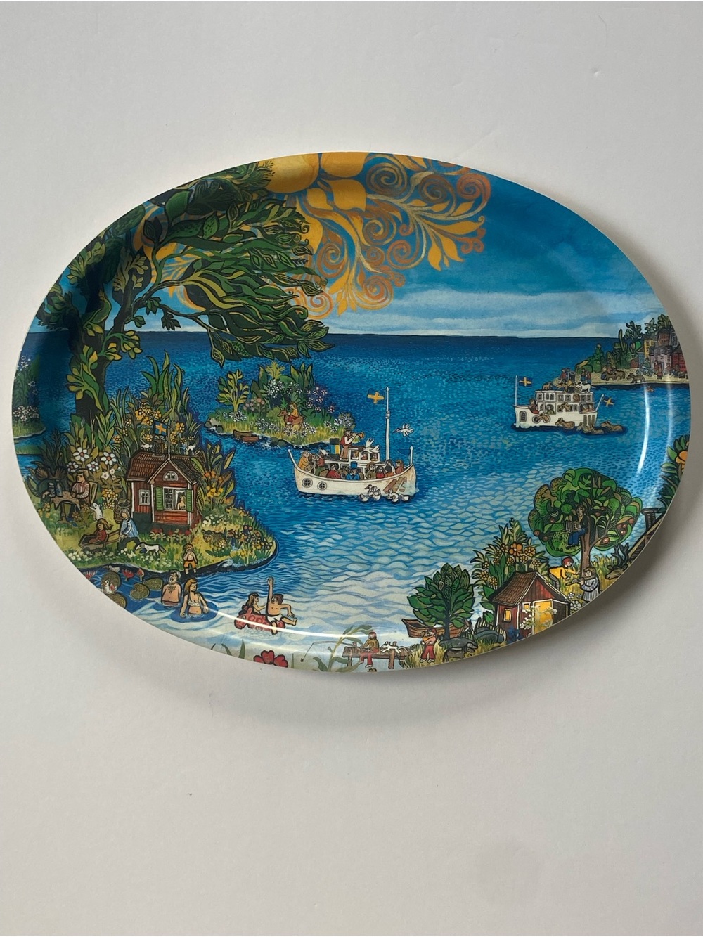 Bengt Elde Stockholm Tray Melamine 13” Swedish Folk Art Mid Century Mod Sweden